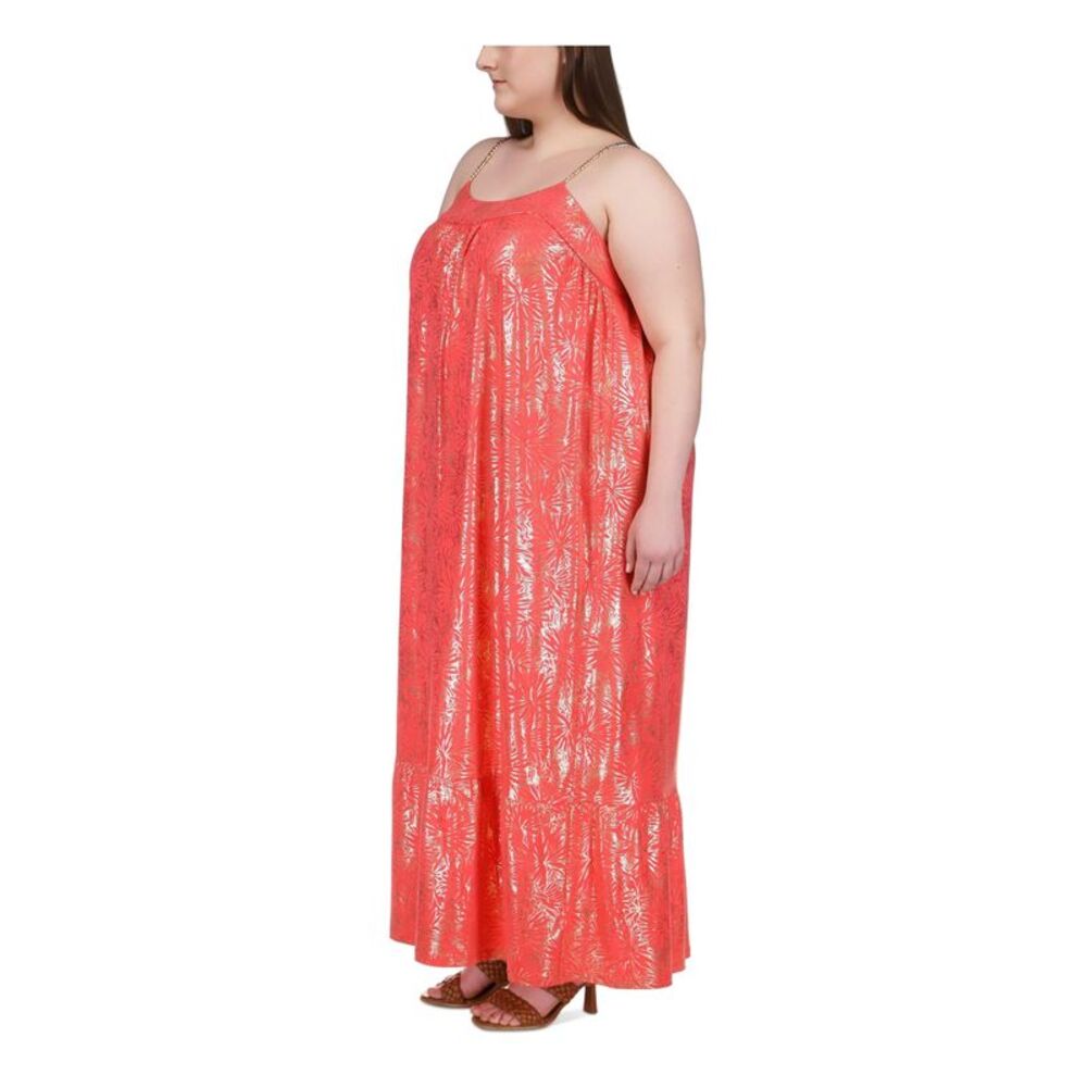 MICHAEL MICHAEL KORS Coral Sleeveless Maxi Dress 3X - Picture 3 of 3